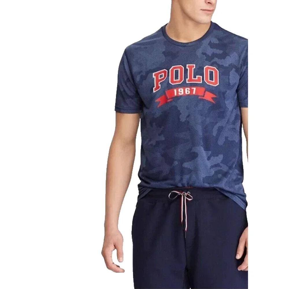 Polo Ralph Lauren Performance T-Shirt Mens 3XB Camo Big Tall Navy Active Casual